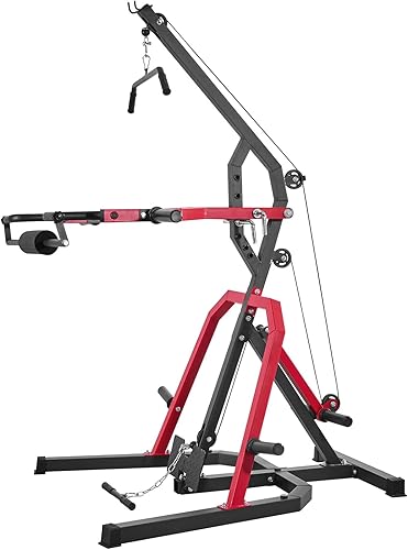 Miniatura 9 de VEVOR Equipo de gimnasio en casa, gimnasio de apalancamiento con sistema de fila baja LAT de relación 21, máquina de entrenamiento de fuerza para