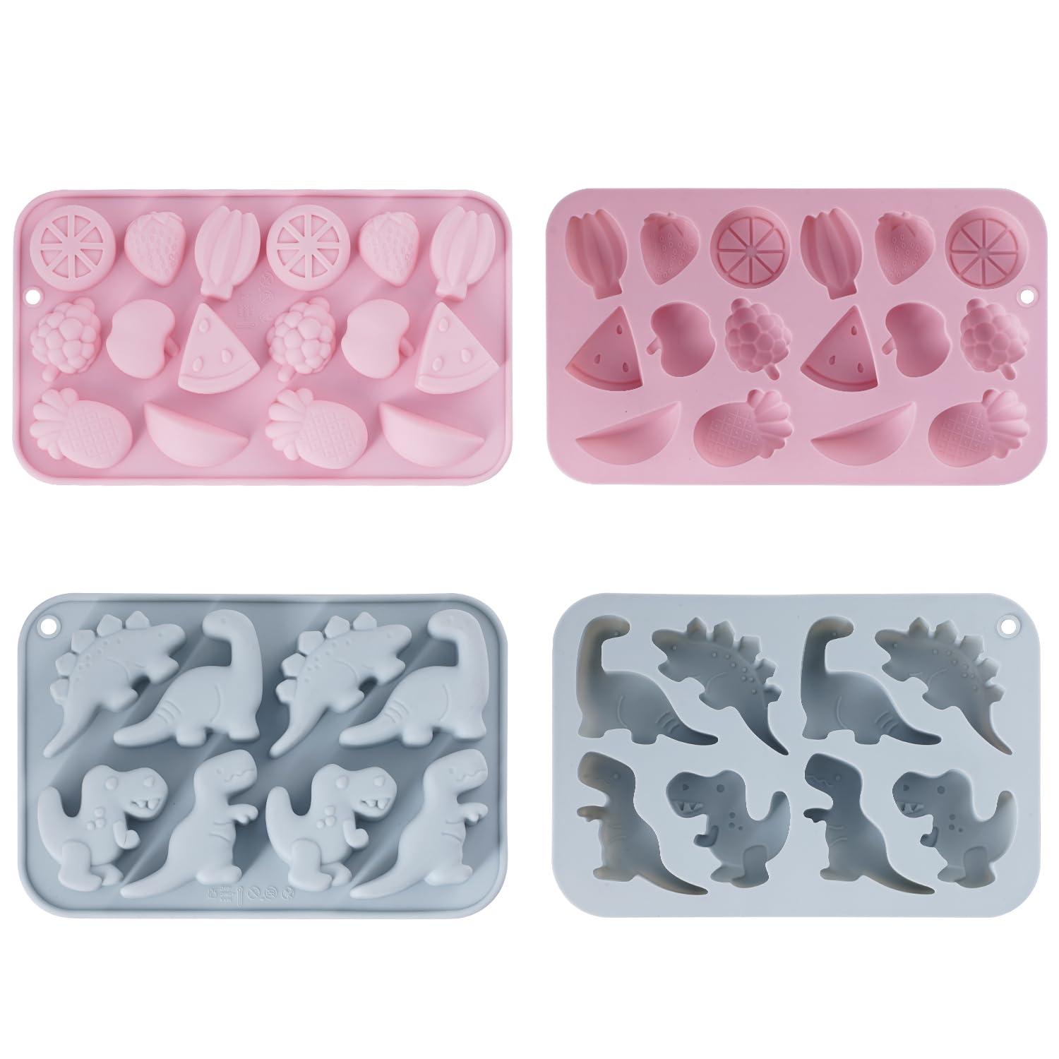Moldes de silicona 3D de frutas para cubitos de hielo, moldes de chocolate de fresa para hacer pasteles caseros, dulces, chocolate, hielo, gelatina (fresa)
