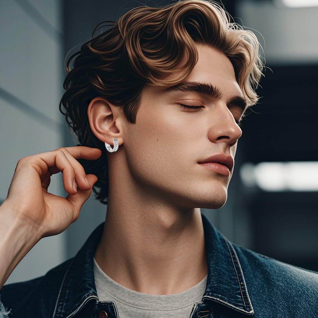 2 Paio Cerchio Piccoli In Acciaio Inossidabile Orecchino A Clip Neri Unici Acciaio Chirurgico Set Da 4Mm*9Mm