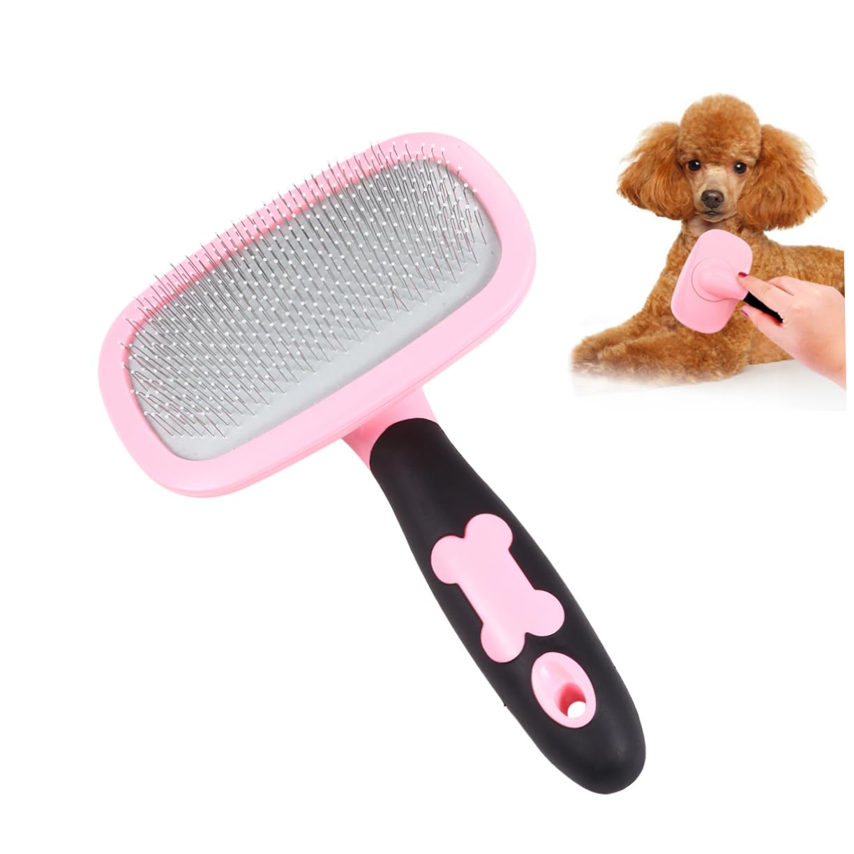 FRCOLOR 3 Piezas peine para mascotas herramienta de aseo de acero para mascotas perro ferramentas peine de limpieza de masajeador de cosmético rosa