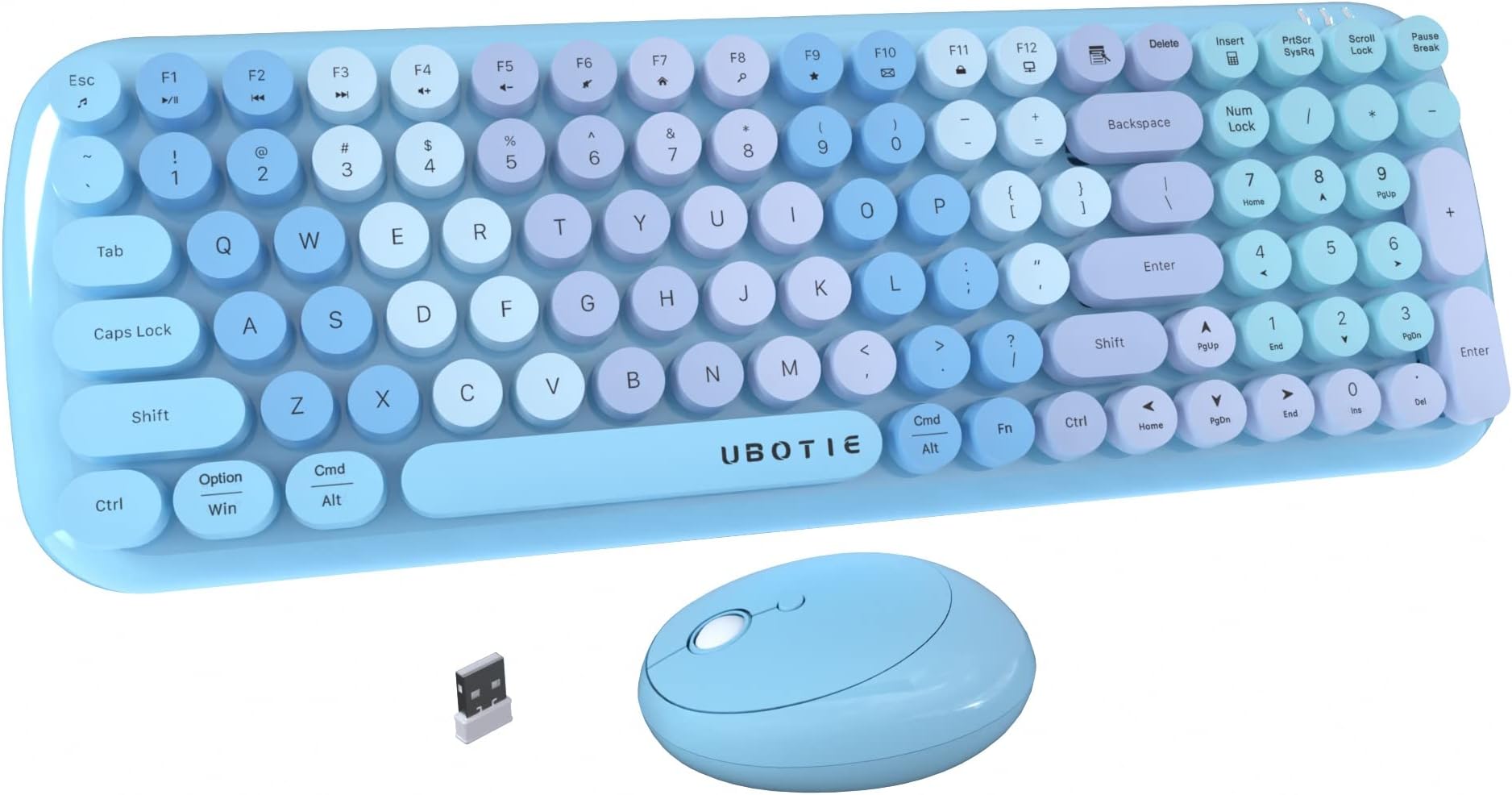 Wireless Keyboards and Mouse Combos, UBOTIE Colorful