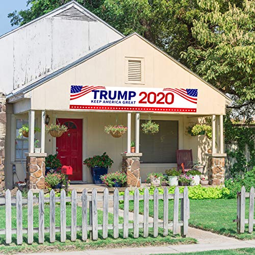 KMUYSL Trump 2020 Flag - Keep America Great Yard Sign, Extra Large 98\" x 20\" Donald Trump Flag - President 2020 Banner for US Election Patriotic Outdoor Decoration (Upgraded)
