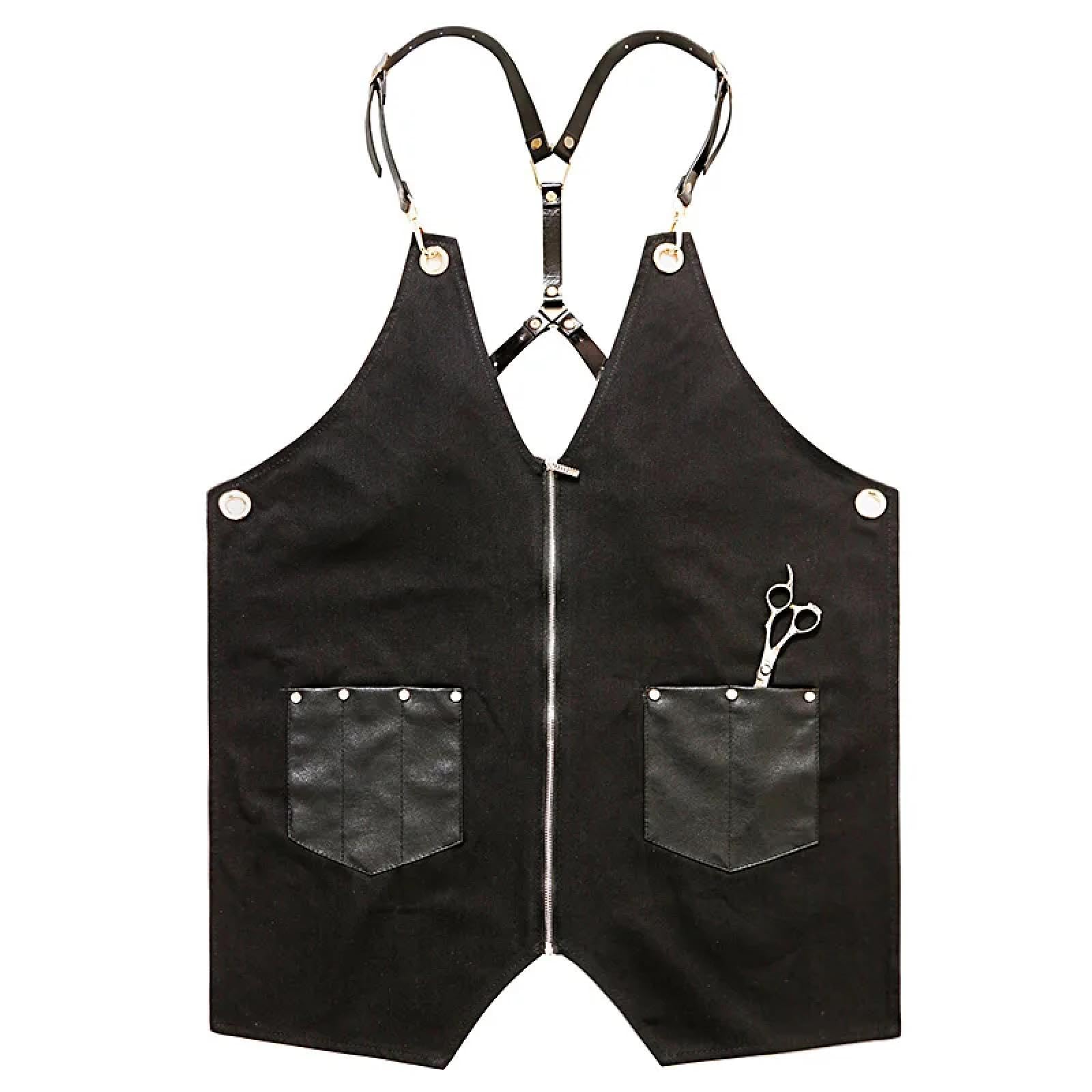 Grembiule Cucina Apron Accessori da Cucina Durevoli Pocket Cafe Pulizia Baking Work per Barista Parrucchiere Canvas Overol Grembiule Zipper