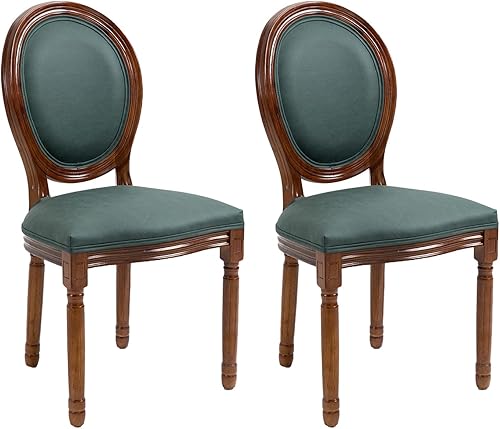 Miniatura 65 de Kiztir Juego de 2 sillas de comedor de ratán, sillas de comedor francesas de mediados de siglo, sillas de comedor de granja con respaldo alto para