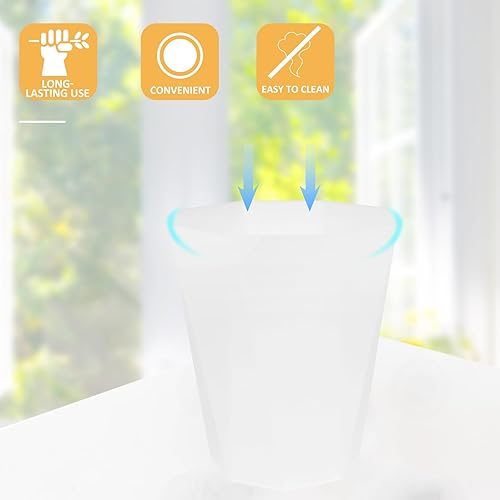 Miniatura 2 de Zerodeko Bote de basura de plástico, blanco, con tapa abierta