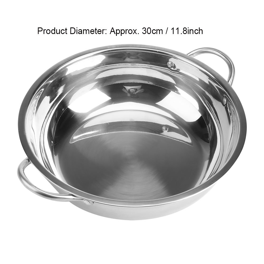 Appareil Fondue Chinoise Hot Pot En Acier Inoxydable Marmite À Fondue Convient Aux Cuisinières À Induction Cuisinières À Gaz Fours Électriques Utensiles Cuisine Sans Couvercle Autre Accessoire (30Cm)