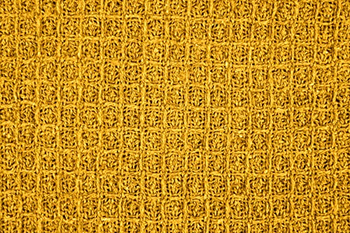 Emma Barclay Honeycomb – Überwurfdecke aus recycelter Baumwolle mit Schlichter Waffelstruktur für Stuhl, Sofa und Sofa in Ocker – 50 x 60 (127 x 152 cm)