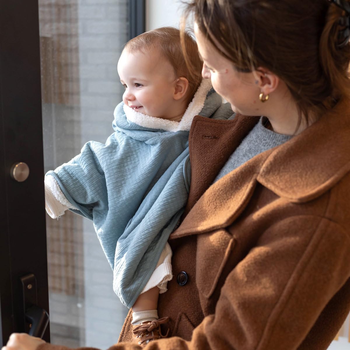 Bemini – Poncho in pile per bambini | Poncho | Bambino | Parka per bambini | Poncho da viaggio Teddy | 9 – 36 mesi |