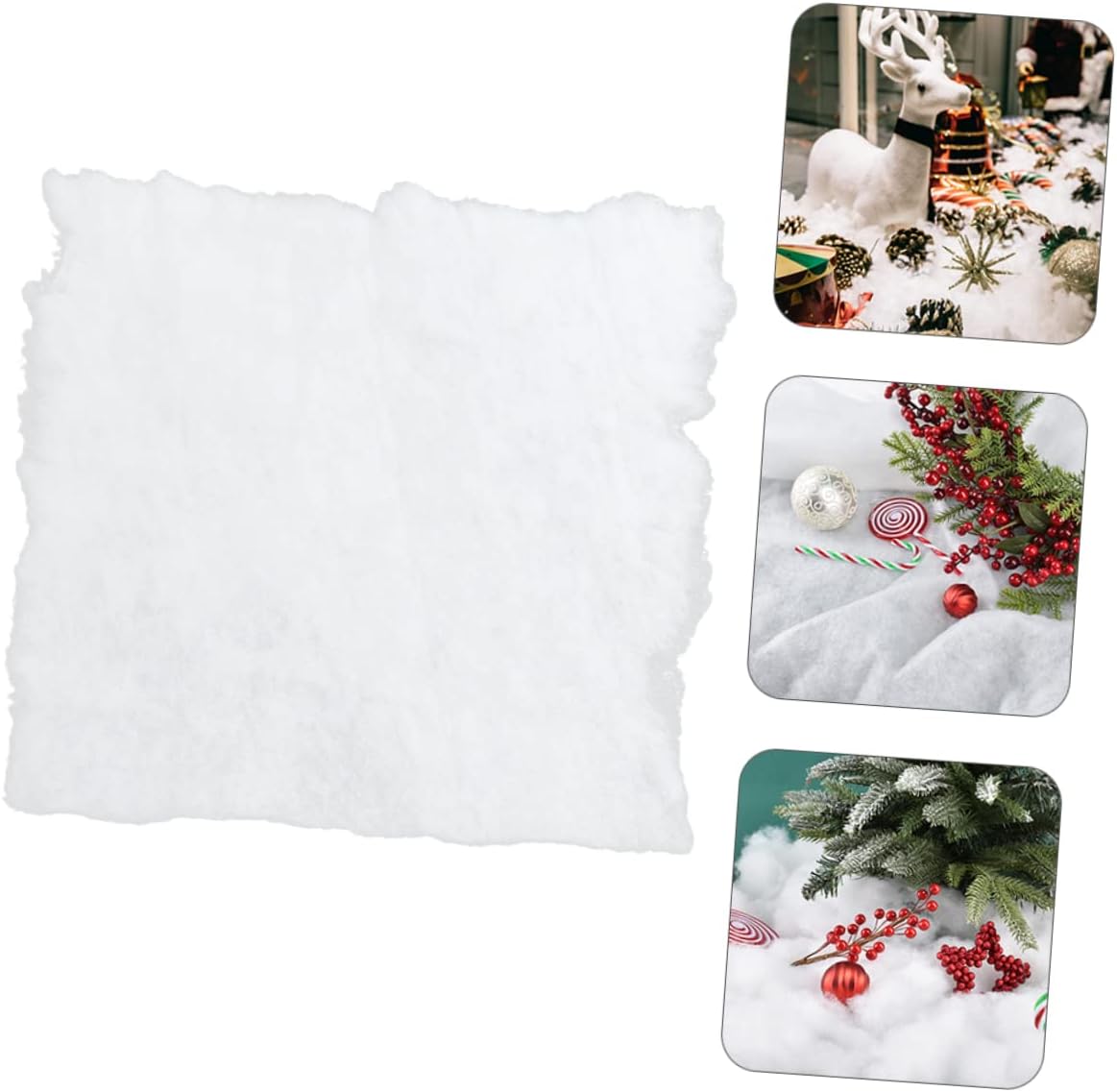 1sheet Christmas Snow Scene Blanket Decorative Cotton Prop for Holiday Parties Carpet for Festive Layouts and Home Decor