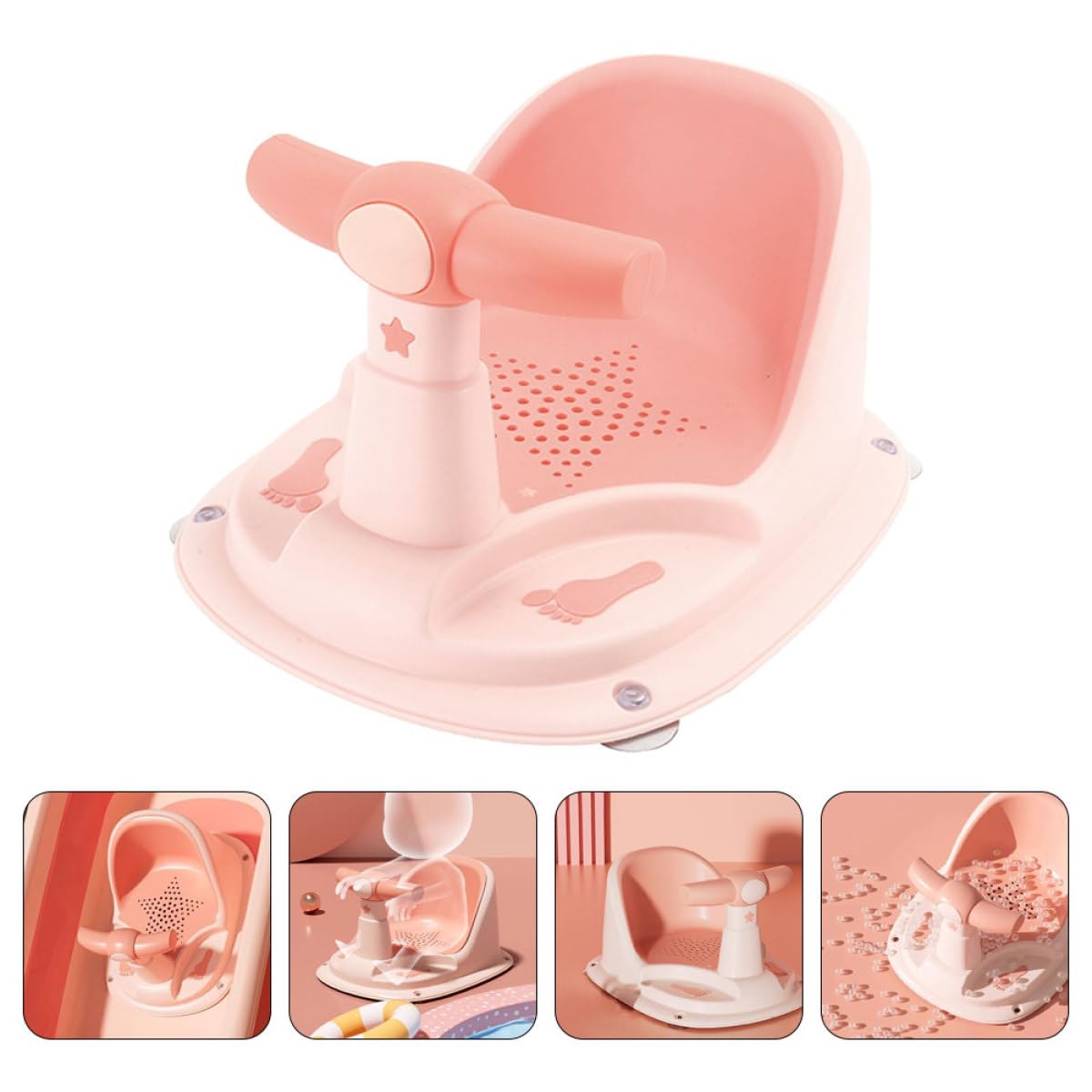 YARNOW Babybadewannensitz und Praktischem Stauraum aus Pp und Tpe mit Rutschfestem Design Ergonomischer für Neugeborene und Kleinkinder im Haushalt
