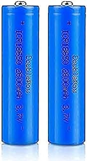 2 Pieces 3.7V 2600Mah Button Cell Battery Large Capacity Rechargeable Icr Batteries for LED Flashlight, Headlamp, Doorbells