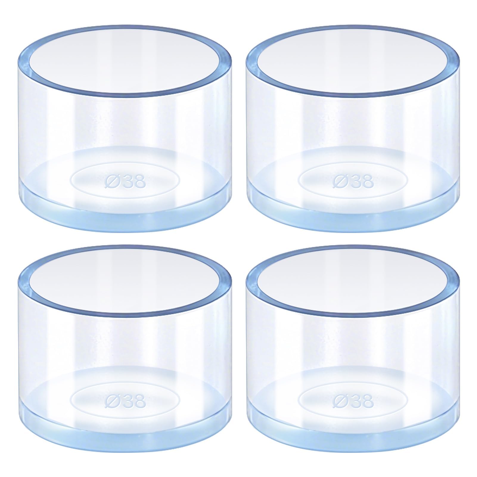 4 Pcs Clear Castor Cup 38mm Heavy Duty Caster Cups Chair Leg Floor Carpet Protectors Covers Non Slip Round Caster Cups Furniture Feet Caps Reduce Noise and Scratches Protecting Floors and Carpets