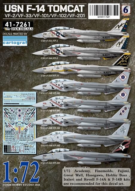 Amazon | DXMデカール 1/72 41-7261 アメリカ海軍 F-14A VF-2/VF-33/VF
