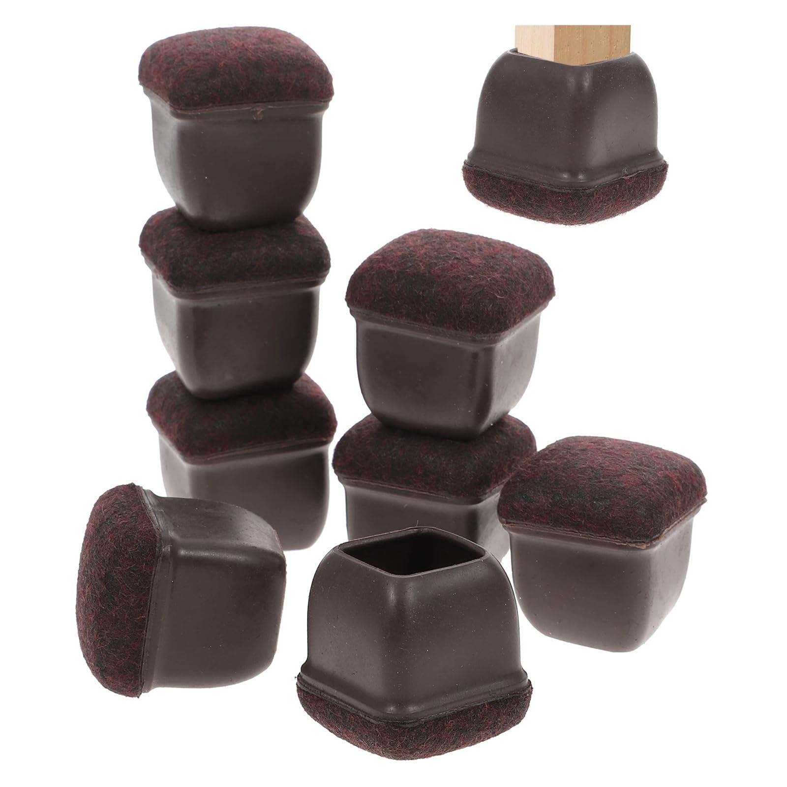 Chair Leg Floor Protectors 8pcs Chair Foot Covers Tpe sturdy Furniture Leg Pads For Hardwood Floors Anti-Slip Table Feet Home Accessories(Coffee)