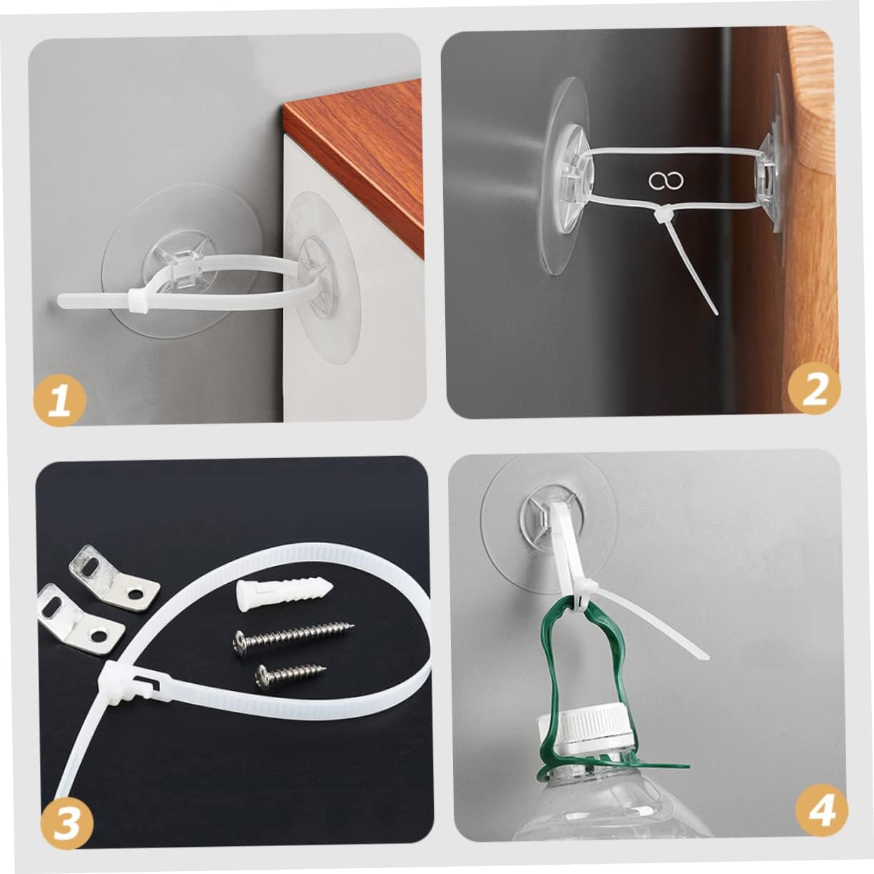 6sets Adjustable Proofing Furniture Straps Tip Anchors for Boy Girl Safety No Drill Installation for Dressers Bookshelves Cabinets and Style