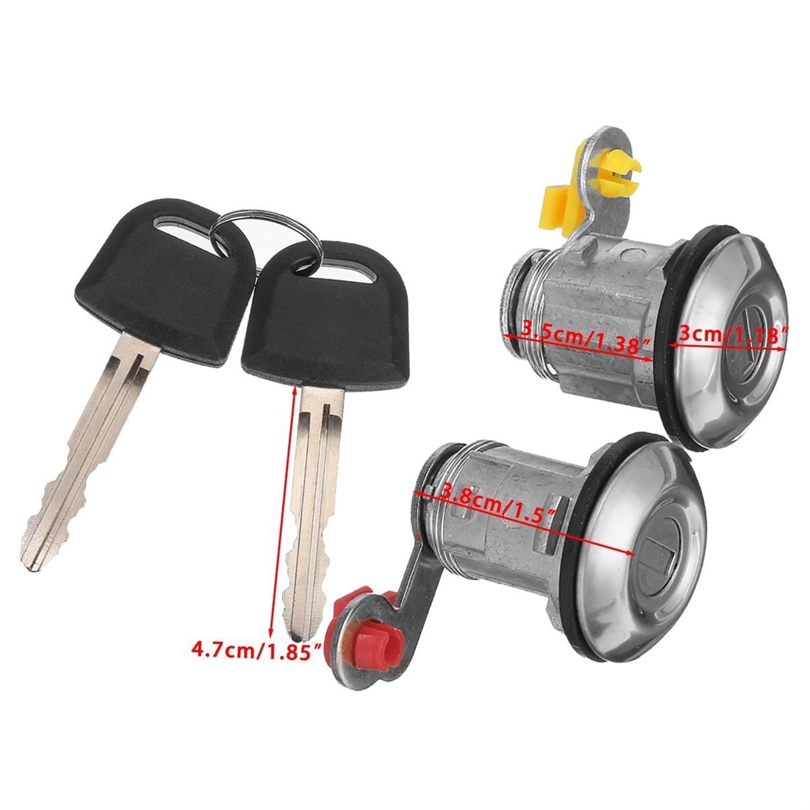 Barillet De Contact Avec Clés Pour Toyota Corolla 1998-2002 - Serrure De Porte Métal Argent