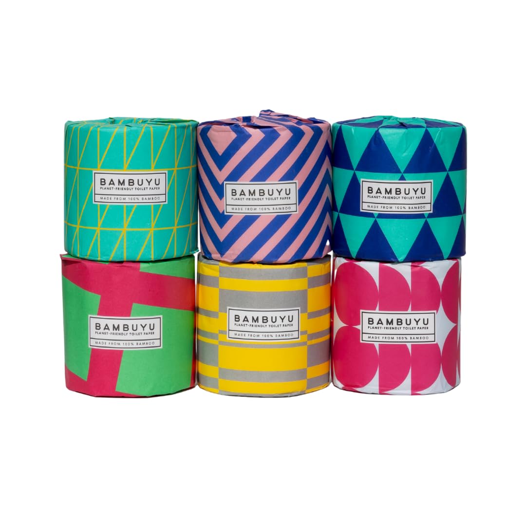 Bambuyu100% Bamboo Toilet Paper - 6 Rolls x 150 Sheets, 3-Ply | Premium Eco-Friendly Tissue | Soft, Sustainable, Elegant | Plastic-Free, Non-Toxic