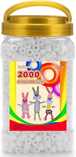 Vista 88 de Iooleem Cuentas de pony (2000 cuentas de poni negras), cuentas para hacer joyas, cuentas para manualidades, suministros de cuentas