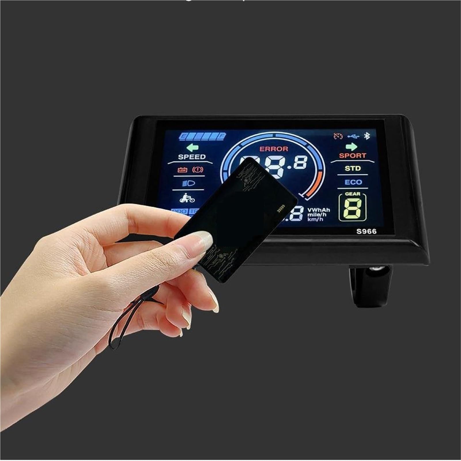 Pantalla para Ebike, Pantalla Inteligente LCD S966 para Bicicleta Eléctrica