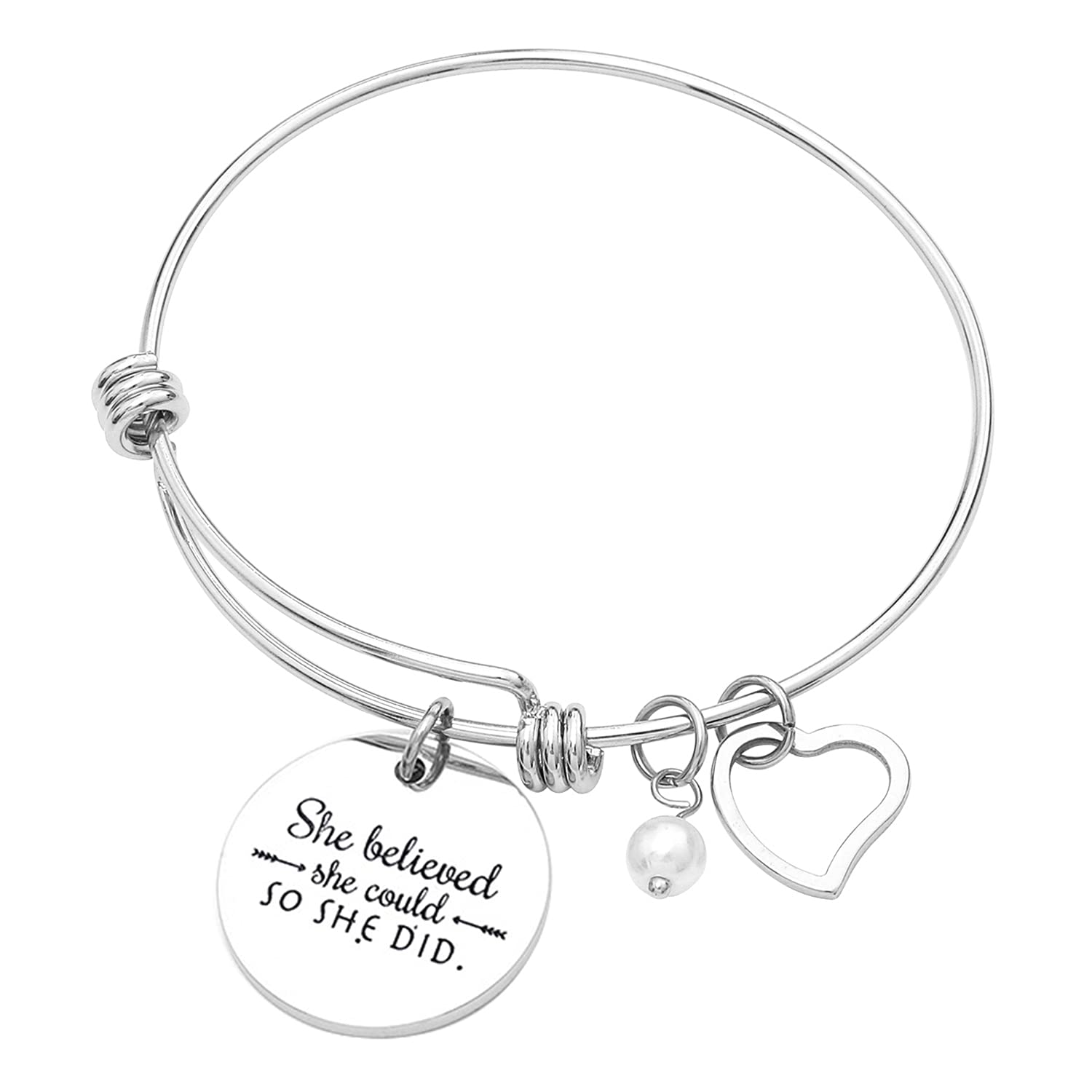 Peora Silver Plated She Believed She Could So She Did Message Kada Adjustable Charm Women Bracelet (B09FM1S1PR) Amazon Price History, Amazon Price Tracker