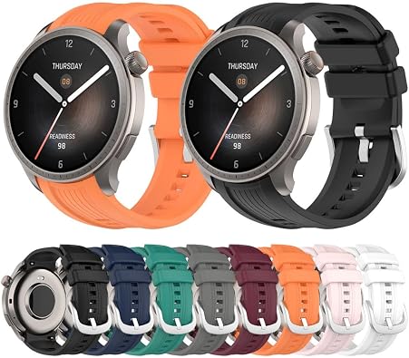 Compatible for Amazfit Balance Band, Adjustable Sport Silicone Wristband Replacement Watchband Strap for Amazfit Balance Smartwatch