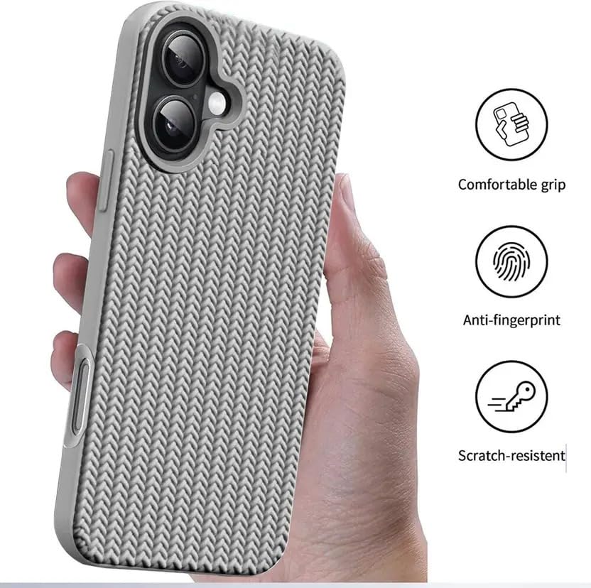 Image of Compatible with iPhone 17 | Premium Textured Microfiber Candy Protective Case | Shock-Absorbing Back Cover with Enhanced Camera Guard (Gray)