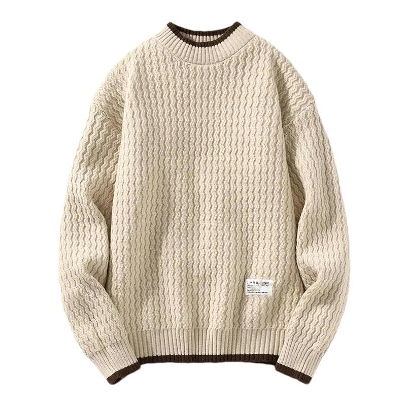 Pull sweat-shirt tricot homme casual chaud couleur unie de printemps