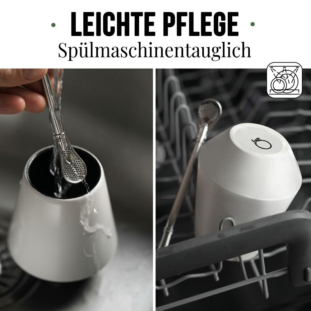ORIGEENS MATE BECHER - Mate Tee Set mit Mate-Tee Becher (Portugal), Bombilla, Bio Yerba Mate - Originelles Geschenkset für die traditionelle Zubereitung von Mate