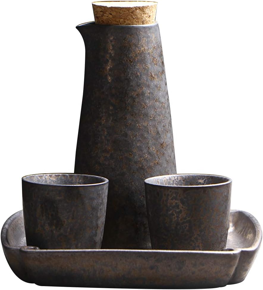 with Tray 4 Piece Sake Cup Set Traditional Porcelain Pottery Ceramic Cups Crafts Wine Glasses C