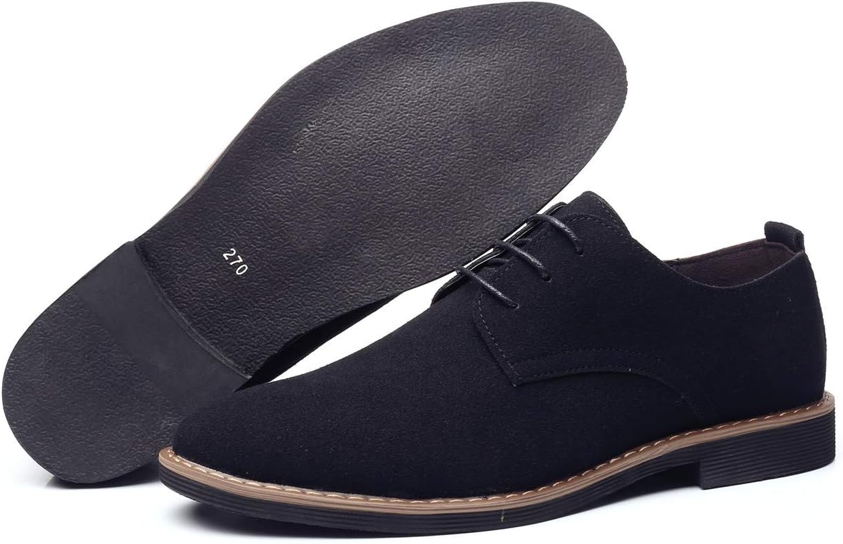 DADAWEN Men's Suede Dress Shoes Casual Lace Up Oxfords Shoes - Image 7