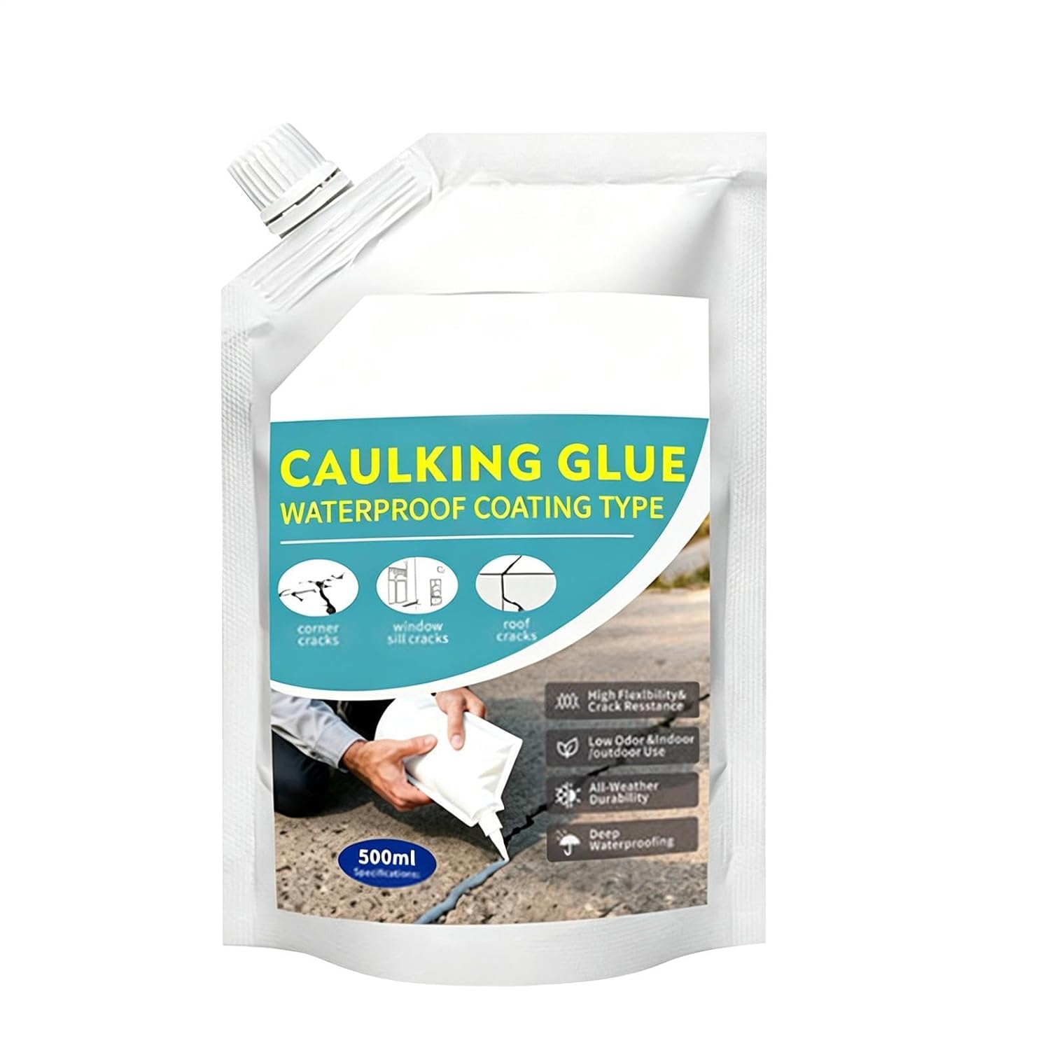 Self Leveling Concrete Crack Filler,Waterproof Self Leveling Sealant - Concrete Hole Filler - for Floor Outdoor Wall Deck Masonry Crevice Hole Tile Block Brick