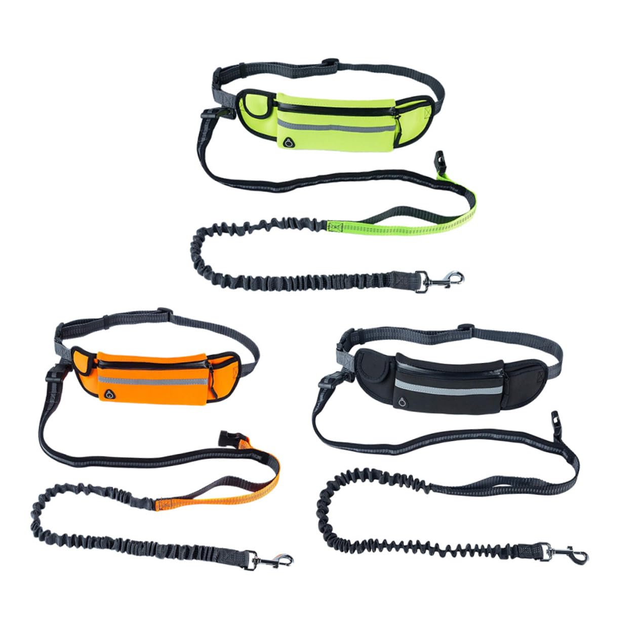 CIYODO Dog Training Lead Leash Bag Extendable Bungee Night Safety Compact Waste Bags Black