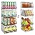 Jakyitvi 4 Pack XXL Stackable Wire Storage Basket, Extra Large Capacity Pantry Organizer and Storage, Muti-Purpose for Vegetable Fruit Basket & Can Organizer & Snack Rack & Metal Pantry Bin
