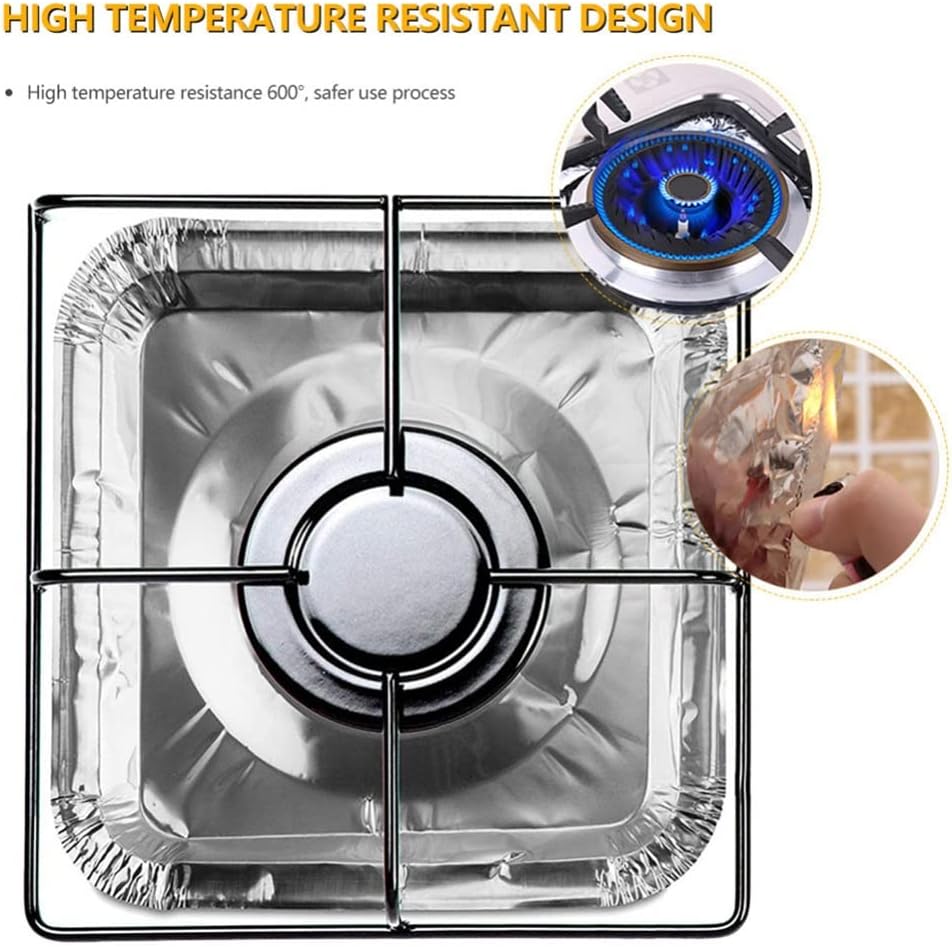 30pcs Kitchen Oil Proof Stove Liners Aluminum Foil Stove Burner Covers Gas Oven Pad for Cooking Kitchen Accessories