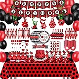 247Pcs Ladybug Birthday Party Supplies, Ladybug Birthday Party Decorations Set for Kids Include...