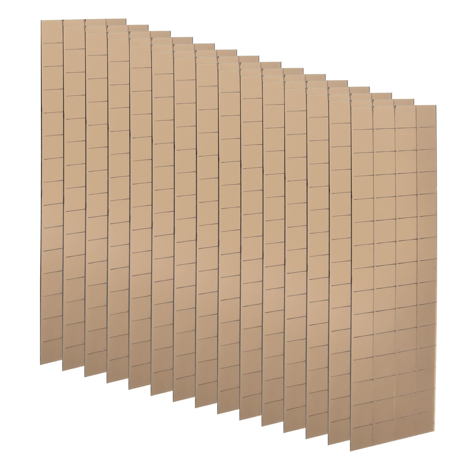sourcing map 15 Sheet 1800 Pieces Self Adhesive Mirror Mosaic Tiles 10x10mm Small Square Mirror Tiles Sticker Disco Ball Stickers Mini Glass Tiles for DIY Craft Party Home Decoration, Brown