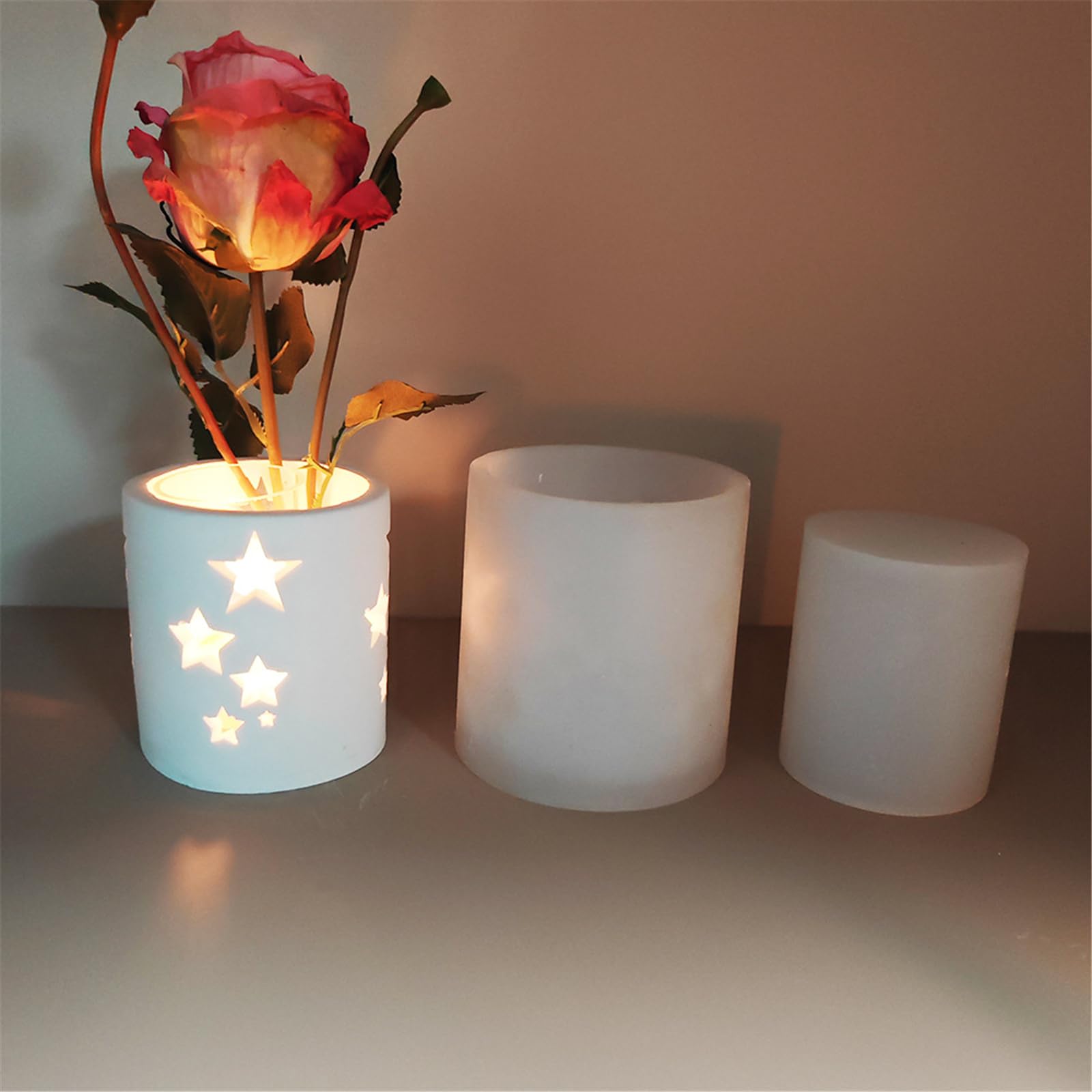 Molde innovador de forma de estrella para vela de tealight con forma de estrella circular - Molde de silicona para proyectos de artesanía
