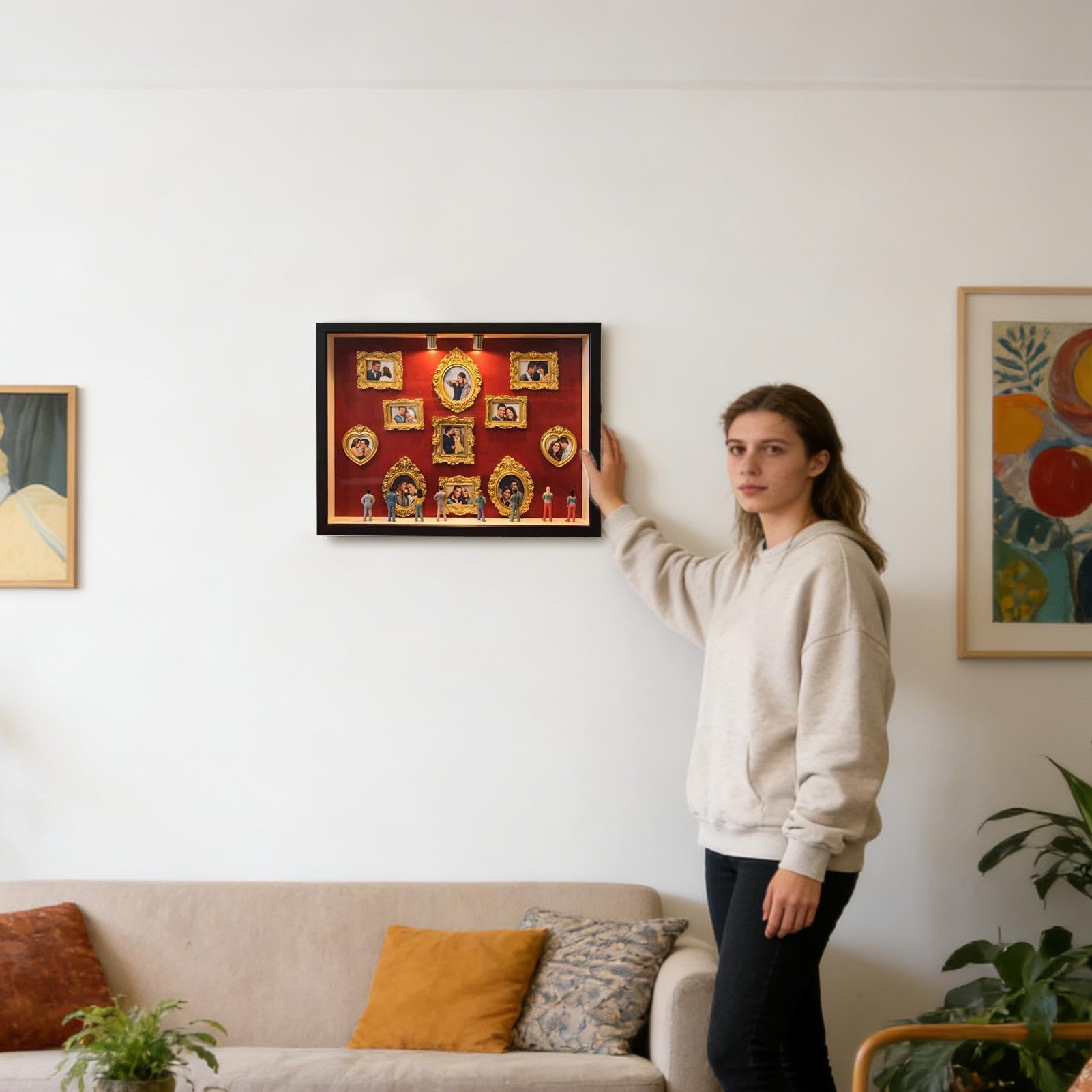 Générique Mini museo - Cassa artigianale, bordo della scrivania artistica, vassoio di visualizzazione delle scartoffie | Elemento di accento interno, strumento creativo per decorare la