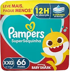 Fralda Pampers Supersequinha Tamanho XXG 66 Unidades