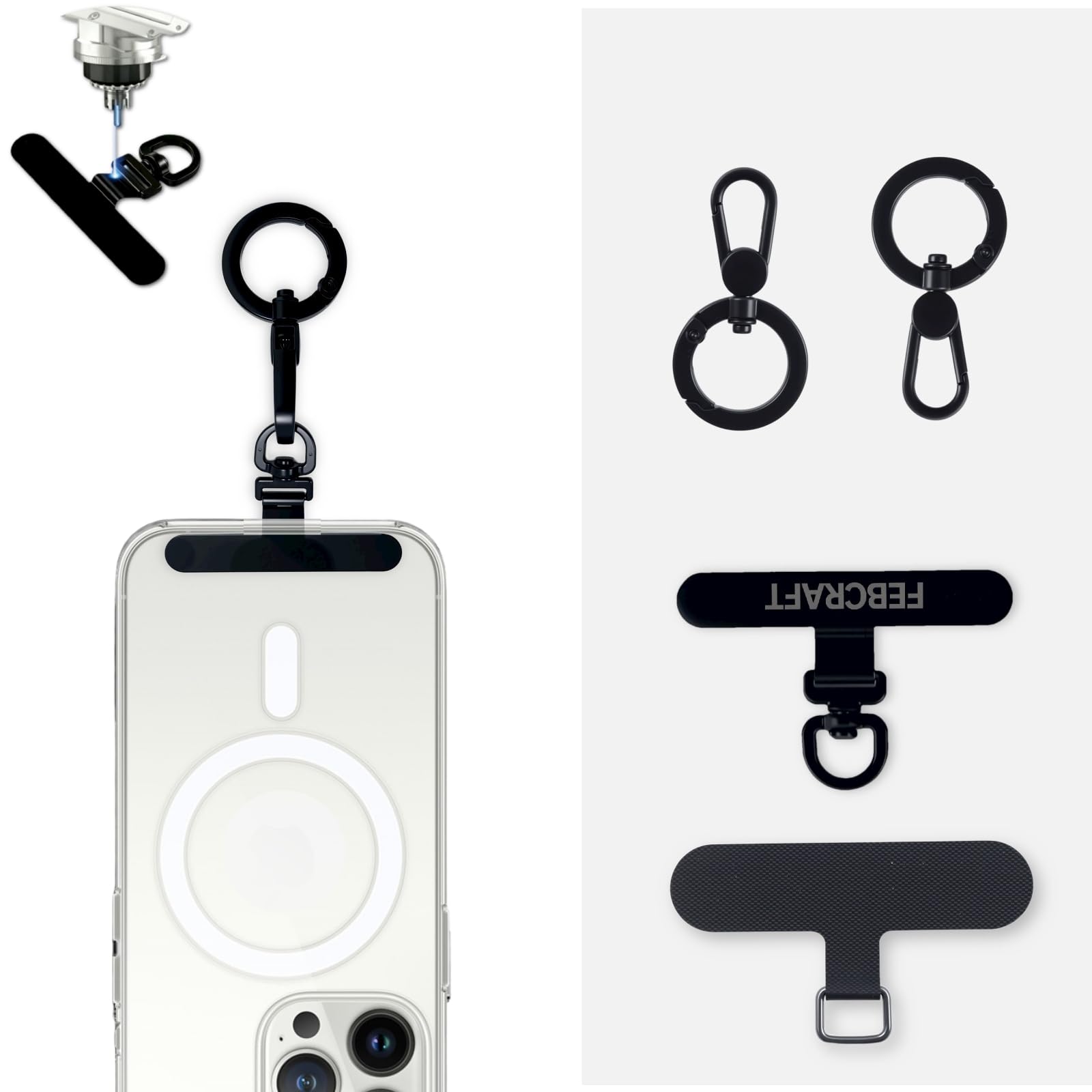 Photo 1 of Febcraft Phone Tether Tab,Spot-Welded Stainless Steel Phone Lanyard Tab,Sturdy And Durable
