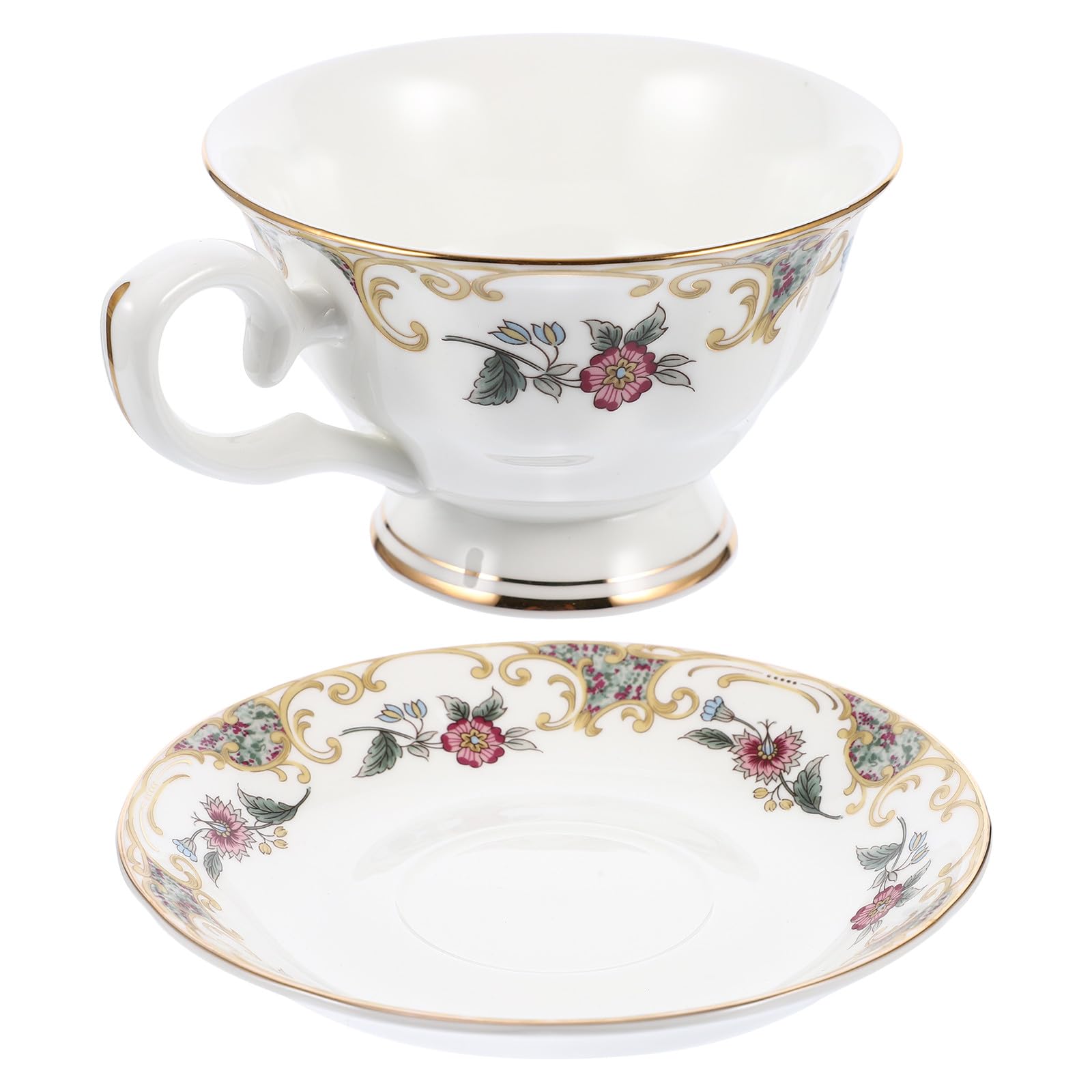 Tasse à café en porcelaine fine motif floral pour dégustation thé