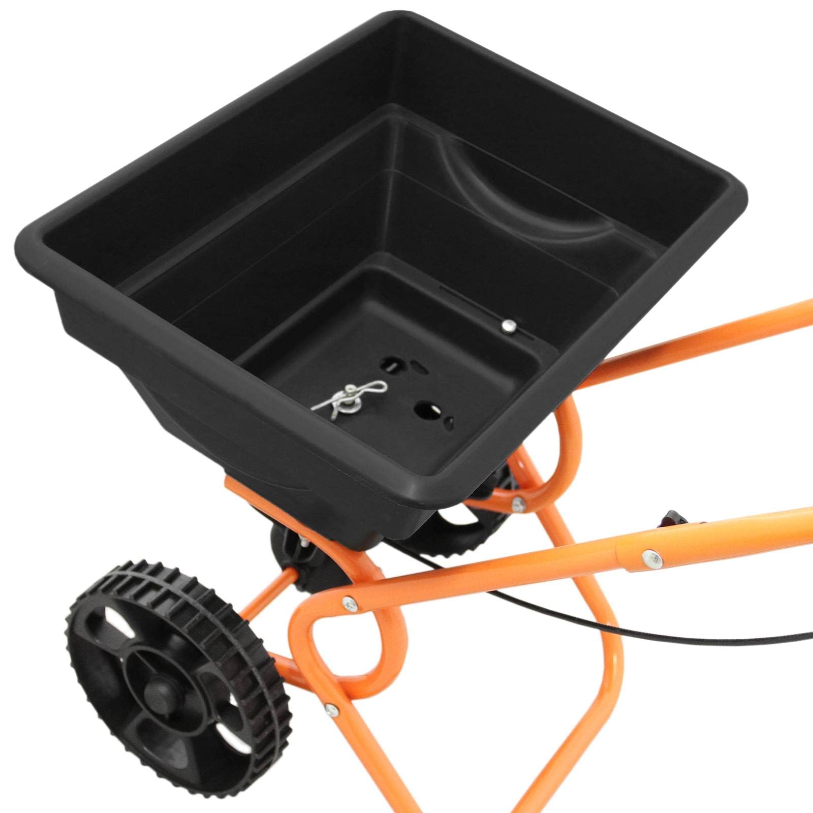 T-Mech - Carrello Spargitore da Giardino Spargisale Seminatore Manuale Spargi Semi per Prato Raggio 3m Spandiconcime Spargiconcime 25KG di Portata