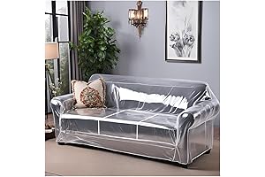 Evelots Clear Plastic Couch Covers for Pets: Safeguard Your Sofa from Claws & Spills