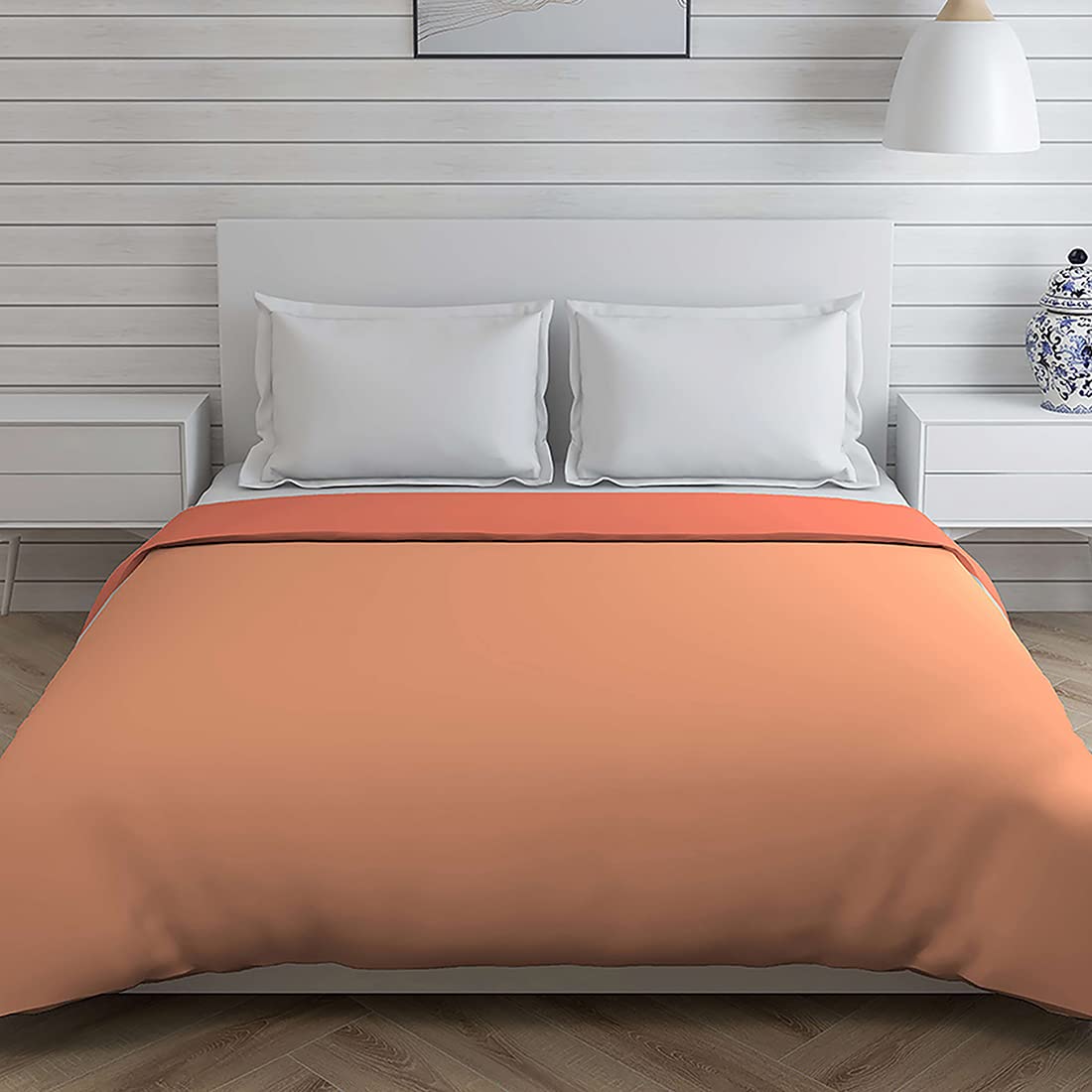 Layers Savona Microfiber Comforter - All Season Comforter for Home, Hotel & More - Lightweight, Reversible, Breathable, Machine Washable & Easy to Maintain - 120 GSM - Queen Size (Orange)-image-14
