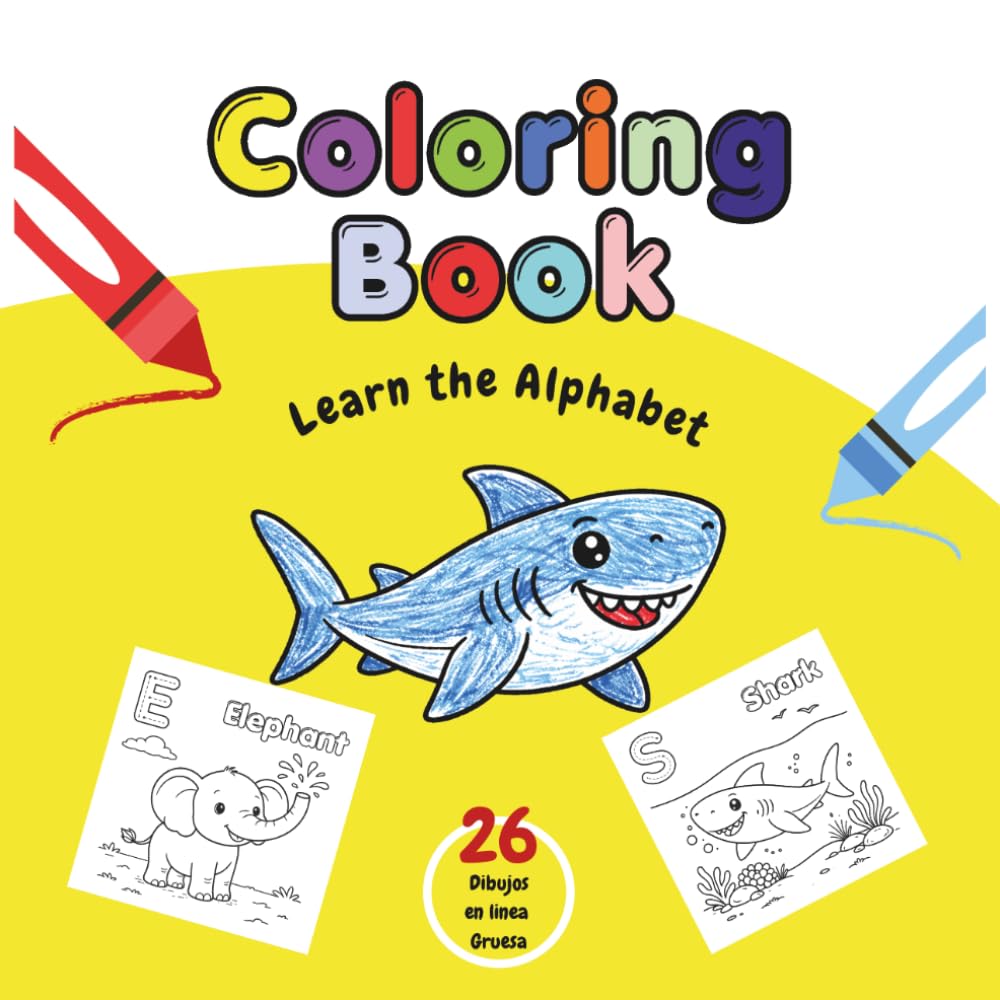 Coloring Book, alphabetically ordered animal: Educational, a simple coloring book where you can learn the alphabet, with animals