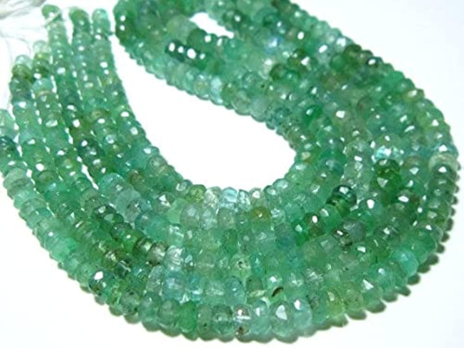 Émeraude de Zambie en perles rondelles pour sublimer vos looks d'été