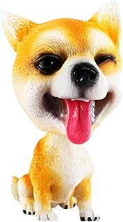 Hundbil - Skakande huvuddocka - Hög emulering Söt harts hundstaty Kreativ | bubbelhuvudfigur nickande hundprydnad för barnleksak