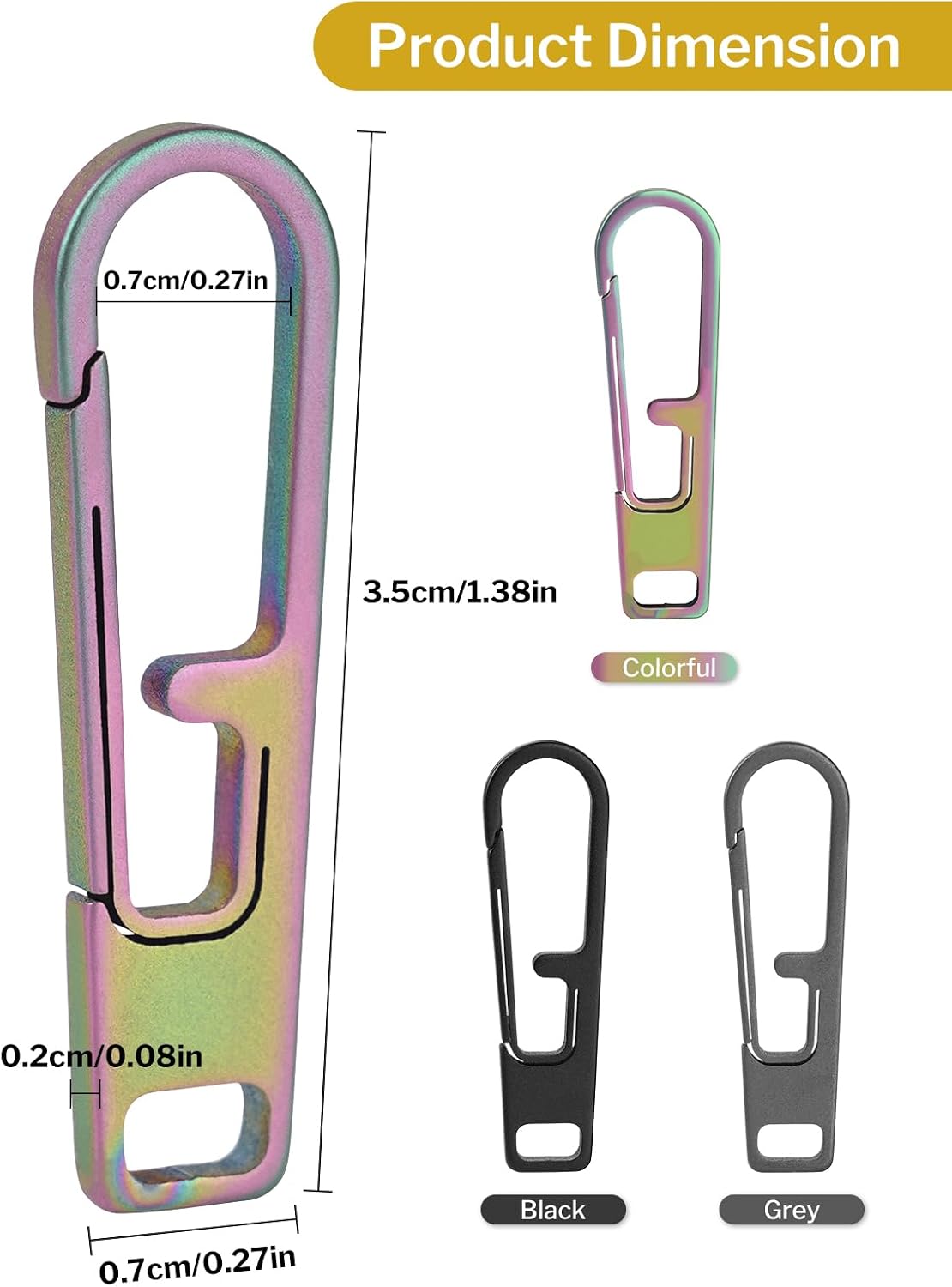 VIPERADE VAT1 Heavy Duty Titanium Zipper Pulls Replacement, Universal Zipper Pull Tab Repair Kit for Jackets, Coats, Suitcases, Luggage, Backpacks, Handbags and EDC Pouches