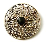 Vintage brooches Bronze Norse Filigree Celtic Knot Black Stone Thailand Jewelry (Brooch)