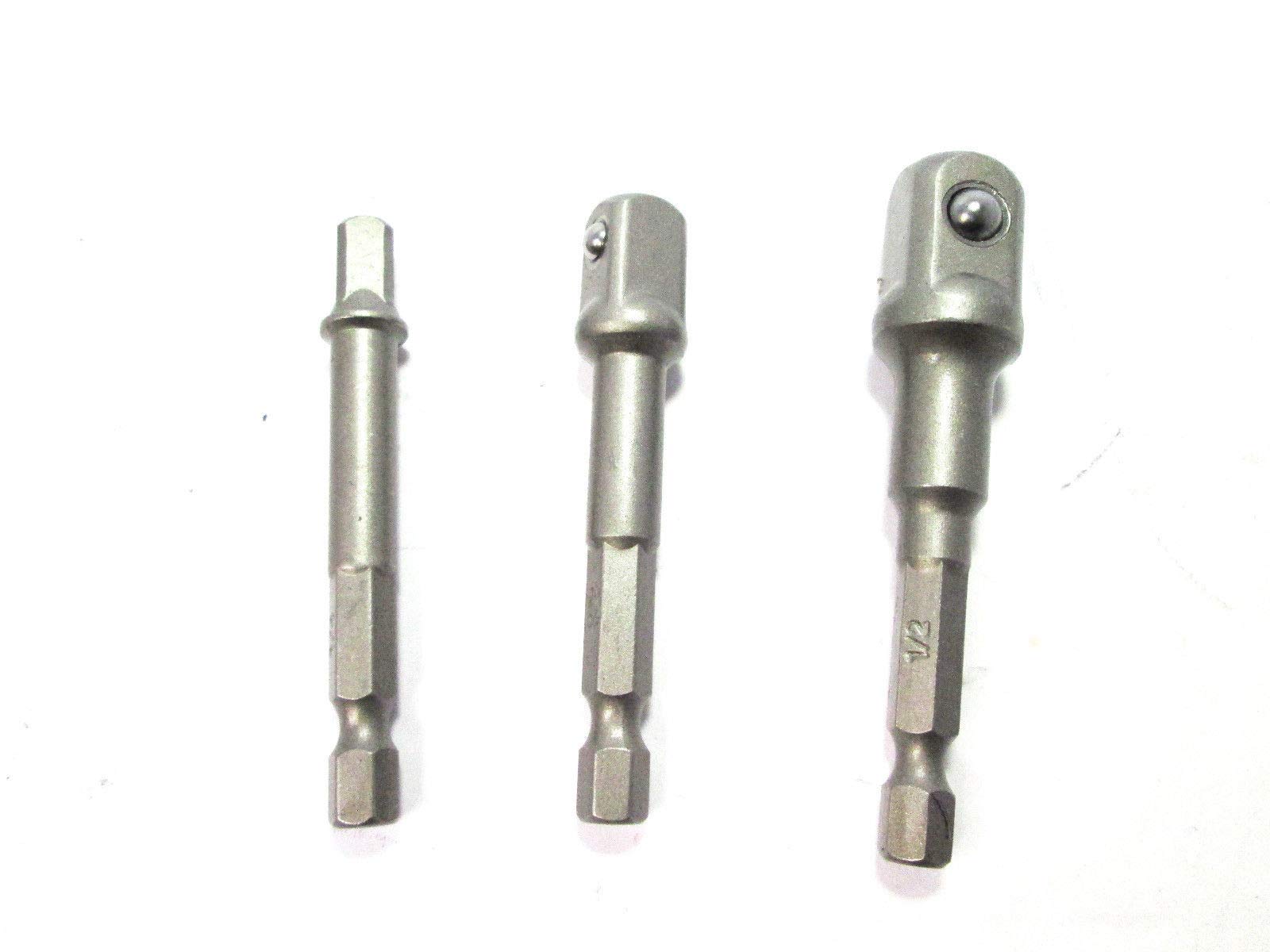 US PRO 1363 Adaptersatz – 3-teilig Für Bohrmaschinen, 1/4 3/8 1/2 Antriebe, Mit Kugellager